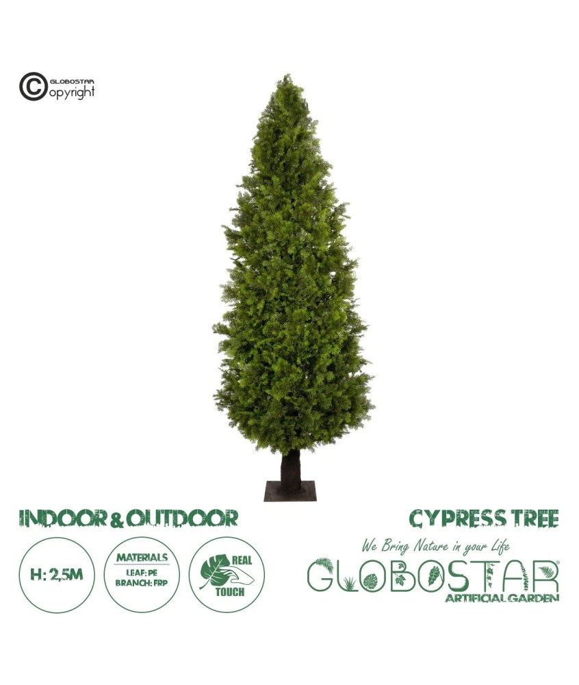 GloboStar® Artificial Garden CYPRESS TREE 21060 Τεχνητό Διακοσμητικό Δέντρο Κυπαρίσσι Μ110 x Π110 x Υ250cm